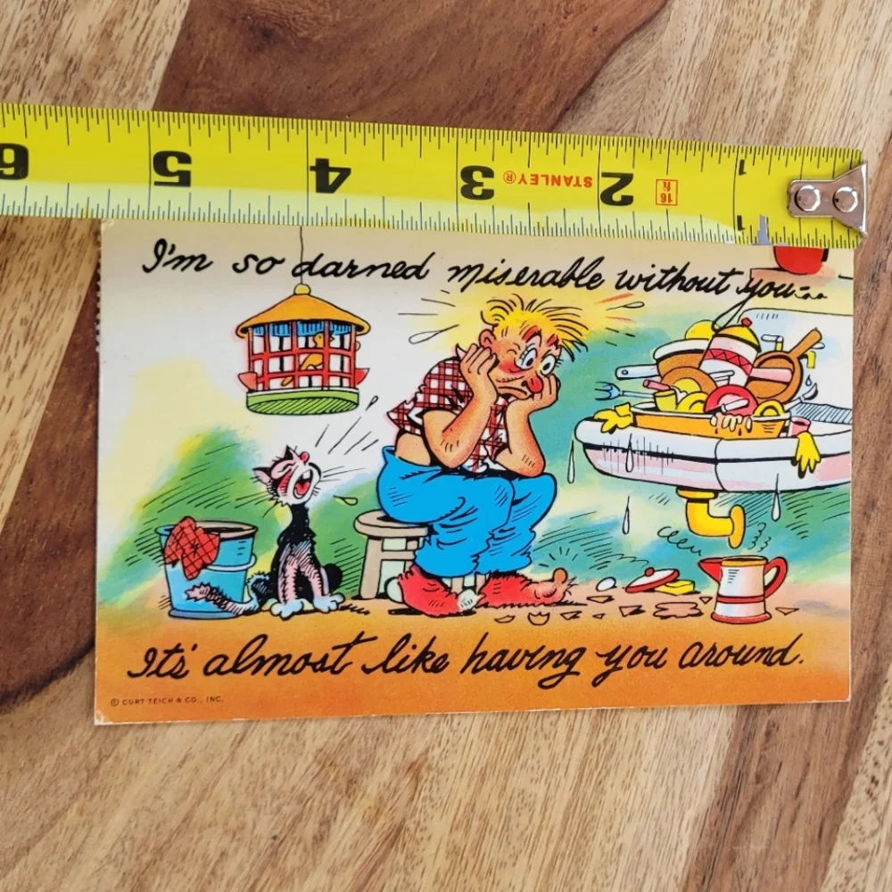 Vintage missing you postcard